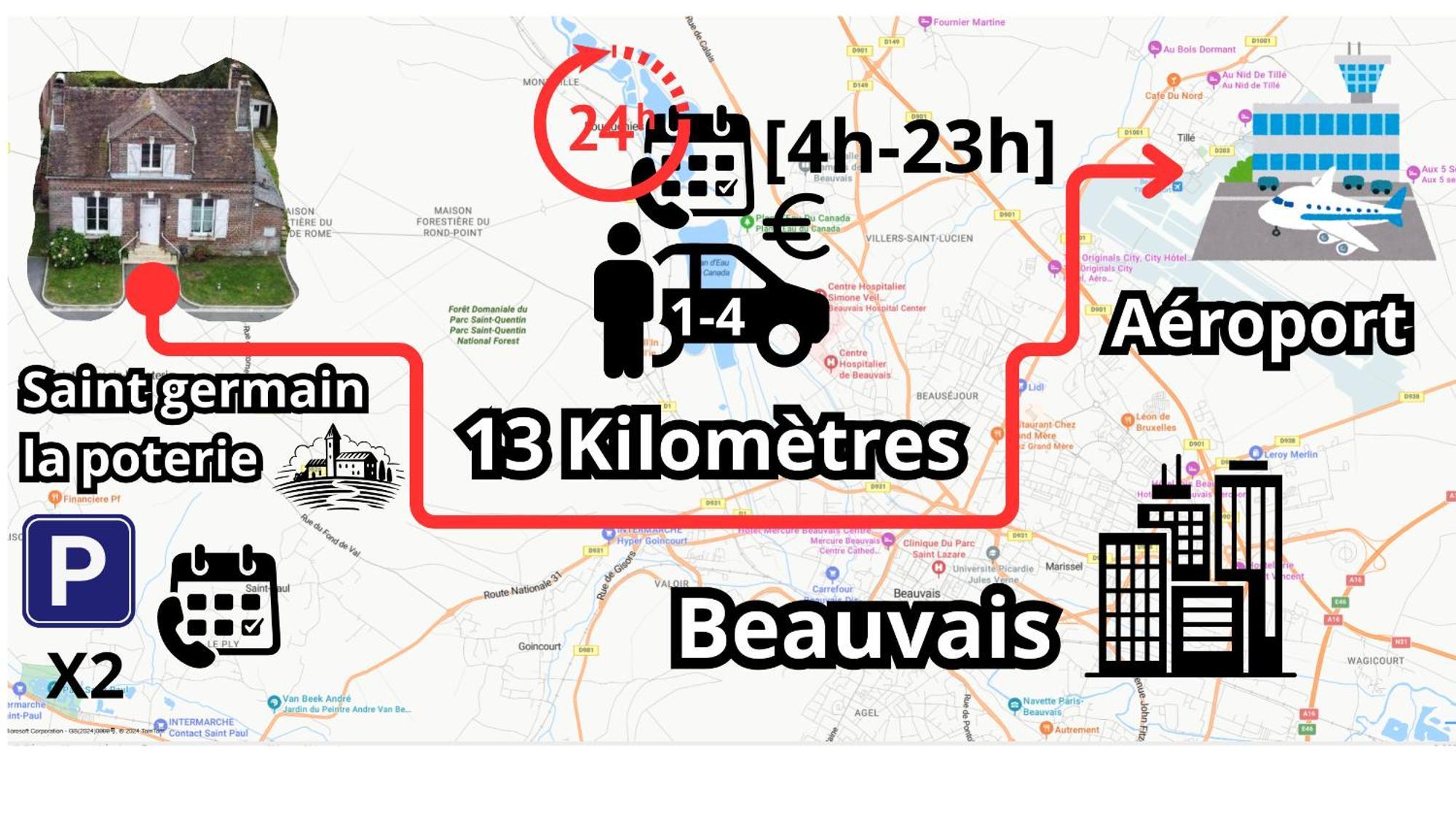 Saint-Germain-la-Poterie Chambre Calme Et Accueillante 13 Kmtrs Aeroport, Parking Gratuit, Navette Gare Ou Aeroport מראה חיצוני תמונה